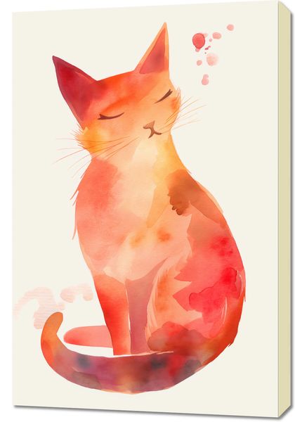 Obraz 60x90cm Akwarelowy Kot zdjęcie 1