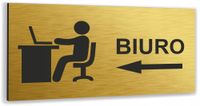 Tabliczka DOWOLNY TEKST NAPIS BIURO Tablica nierdzewna informacyjna ZŁOTA
