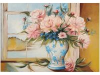 OBRAZ DRUK BUKIET KWIATÓW STOLE