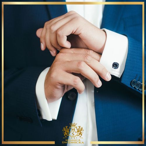 Spinki do Mankietów Koszuli Srebrne Stal Szlachetna 316L Prezent dla Niego na Arena.pl