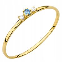 ZŁOTY PIERŚCIONEK Obrączka 333 z CYRKONIAMI r.14