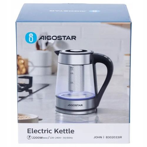 Czajnik Elektryczny Aigostar 2200W 1,7L Led Regulacja Temperatury Filtr na Arena.pl