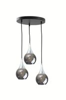Lampa wisząca 3xE27 LACRIMA SMOKY/SILVER