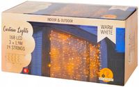 KURTYNA Świetlna ZEWNĘTRZNA Sopelki Lampki BALKON GIRLANDA 3x1,5m 168 LED
