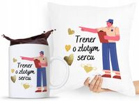 Zestaw Poduszka + Kubek Prezent Dla Trenera Z Nadrukiem Ze Zdjęciem