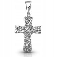 Srebrny krzyżyk męski duży gruby srebro 925 oksydowany bez wizerunku