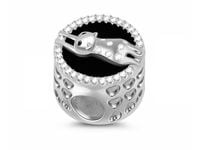 Rodowany srebrny charms do pandora leżący leniwy kot lazy cat cyrkonie srebro 925 NEW161