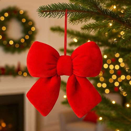 czerwona kokarda, aksamitna, ozdoba świąteczna 14 x 5cm woz41 na Arena.pl