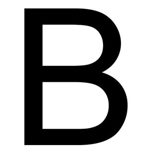 Szablon malarski litera B , czcionka Arial Rozmiar - 20cm, Szablon - PCV