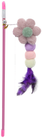 Zabawka dla kota wędka z linką pluszowym kwiatem i piórem 31-51cm UNIQ PETS