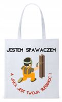 Dla Spawacza Prezent Torba Eco Biała Shopper Z Nadrukiem Ze Zdjęciem