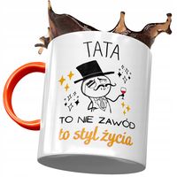 Kubek Pomarańczowy Dla Taty Ojca Na Dzień Taty Z Nadrukiem Ze Zdjęciem