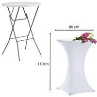 Pokrowiec Obrus Na Stolik Barowy Koktajlowy Biały 80X110Cm  [25F]