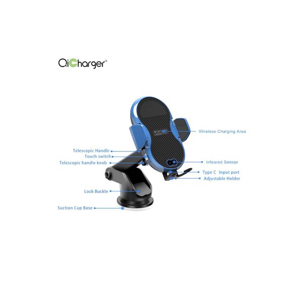 TECHLY UCHWYT DO SMARTPHONA Z ŁADOWARKĄ BEZPRZEWODOWĄ QI zdjęcie 4