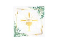 Serwetki, Komunia Święta, białe "Kielich IHS", 33 cm x 33 cm, 10 szt.