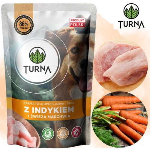 mokra karma dla psa indyk turna 500g karmy na nadwrażliwość psów naturalna na Arena.pl