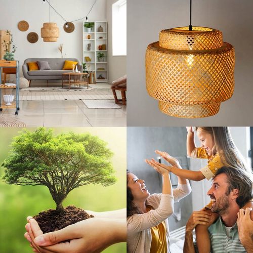 Lampa bambusowa BONN boho wisząca na Arena.pl