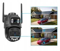 2 x PODWÓJNA KAMERA 2X5MP ZOOM ZEWNĘTRZNA OBROTOWA IP WIFI ALARM DETEKCJA F