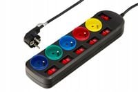 Przedłużacz listwa zasilająca 5 gniazd 5m uziemienie czarny KD4002-CZ