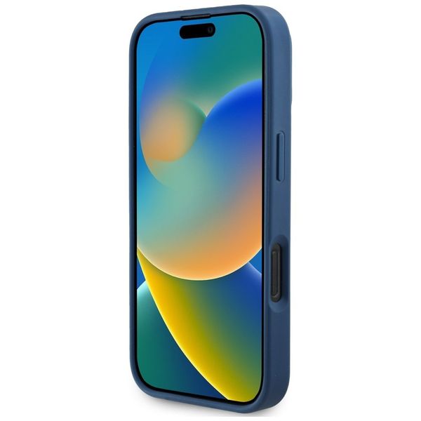 Etui Guess Grained Printed Flower Pattern MagSafe do iPhone 16 Pro niebiesk zdjęcie 5