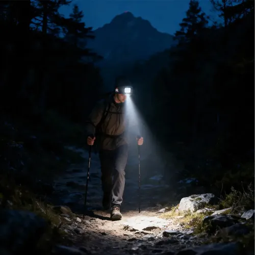 Czapka Zimowa z Latarką Led Lampką Czołówka Robocza do Biegania Szara na Arena.pl