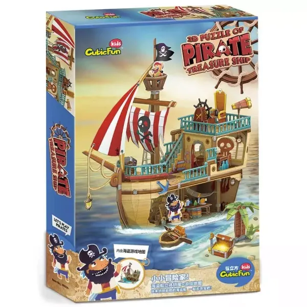Puzzle 3D Statek piracki ze skarbem zdjęcie 1