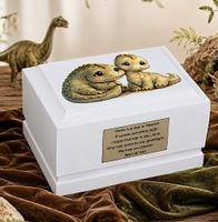 Urna pogrzebowa dla dziecka z dinozaurami