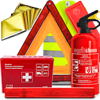 Apteczka gaśnica trójkąt folia ZESTAW do auta samochodu Ogniochron 1kg