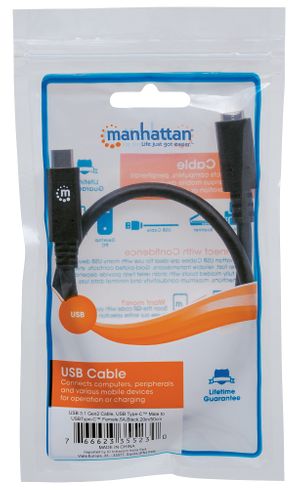 PRZEDŁUŻACZ USB C-C M/F 0,5m USB3.1 SuperSpeed+ 5A  Manhattan 355230 na Arena.pl