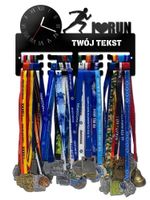 Wieszak na medale z zegarem I LOVE RUN twoje imię dowolny tekst 426.1