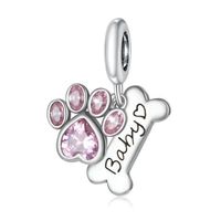 Zawieszka SREBRO 925 Charms Koralik Łapa Psa Kość