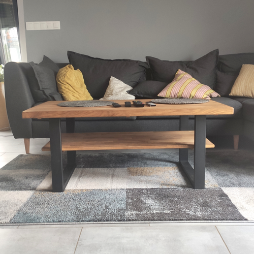 Ława dębowa z półką Como na Arena.pl