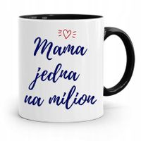 Kubek Czarny Prezent Dla Mamy Mama Jedna Na Milion Z Nadrukiem Ze Zdjęciem