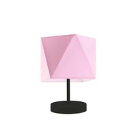 Lampka PASADENA abażur jasny różowy stelaż czarny