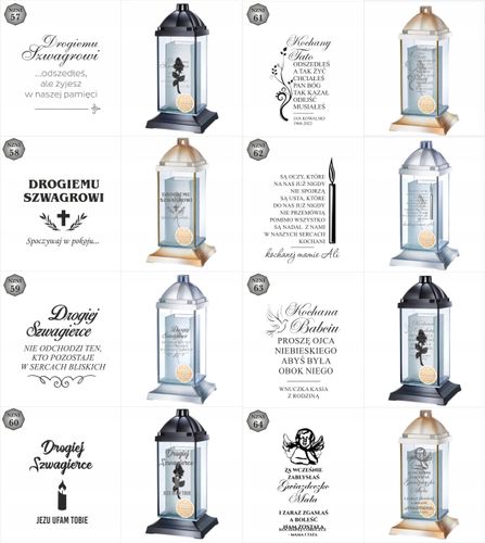 Luksusowy znicz personalizowany cytat grawer z napisem dedykacją inicjałami na Arena.pl