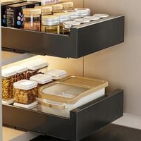 WMLBK teleskopowa szuflada stalowa 43x35x7 cm czarna organizer do kuchni