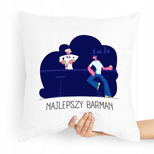 Poduszka Prezent Dla Barmana Najlepszy Barman Z Nadrukiem Ze Zdjęciem na Arena.pl