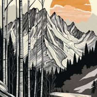 Plakat 30x30cm Drzeworys Górski