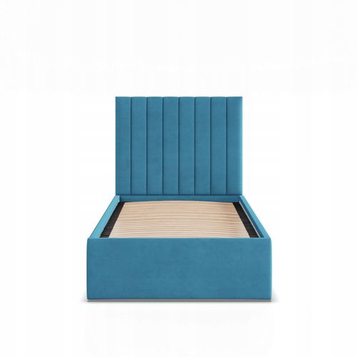 Łóżko Ramowe POLLA TURKUSOWE JEDNOOSOBOWE Tapicerowane Pojedyncze VELVET na Arena.pl