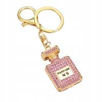 Brelok dla Niej Parfum no. 5 Ekskluzywny Breloczek Ala Chanel Cyrkonie Róż