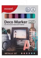 Zestaw metalicznych markerów dekoracyjnych 6 intensywnych kolorów Deco 460