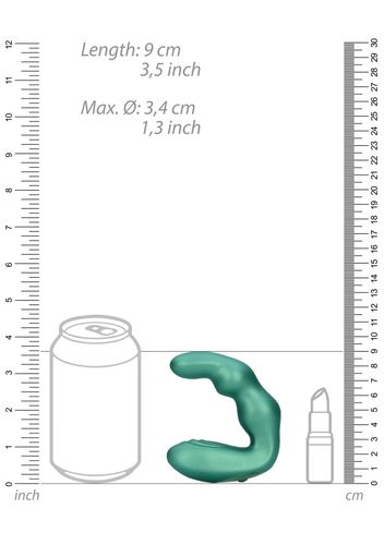 Bent Vibrating Prostate Massager with Remote Control - Metallic Green na Arena.pl