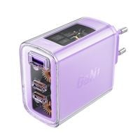 ładowarka sieciowa gan 65w 3 porty 1x usb 2x usb-c fioletowa