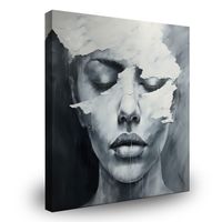 Obraz Do Sypialni ABSTRAKCYJNY Portret Kobieta Usta Beton 50cm x 50cm