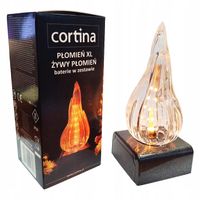 Wkład led do zniczy płomień XL ŻYWY PŁOMIEŃ baterie w zestawie Cortina 15cm