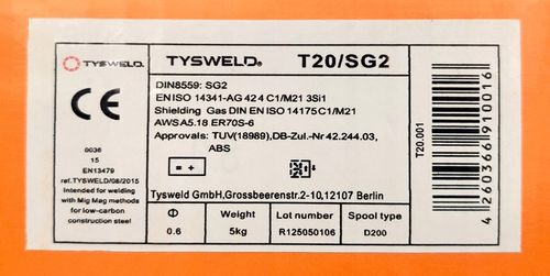 Drut spawalniczy MIG/MAG fi 0,6 mm 5 kg | TYSWELD T20/SG2 | Niemiecki na Arena.pl