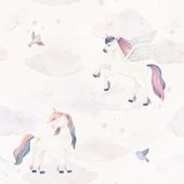 Tapeta Jednorożce i Pegazy W55 270 cm płótno