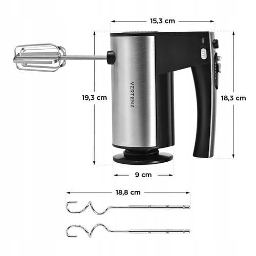 Mikser ręczny VERTENZ kuchenny 800W Turbo 10 poziomów +2 mieszadła +2 na Arena.pl