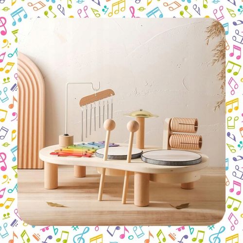 TABLICA MANIPULACYJNA SENSORYCZNA MUZYCZNA PERKUSJA CYMBAŁKI EDUKACYJNA XXL na Arena.pl