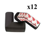 Zabezpieczenie, Osłona Narożników, Krawędzi - Czarne 12 szt.